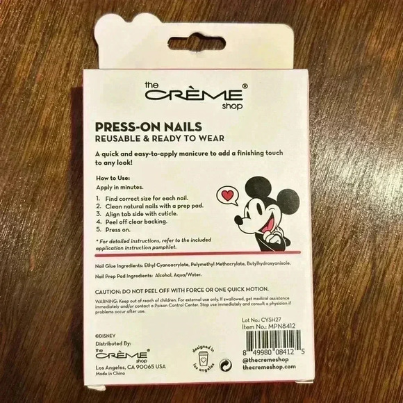 Mickey Mouse Press-On Nails Set Disney NWOT - Picture 2 of 3